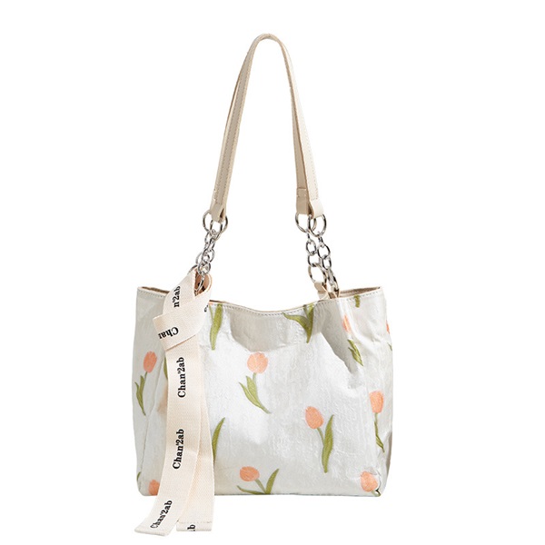 BFFB107 Fresh and Sweet Tulip Flower Tote Bag