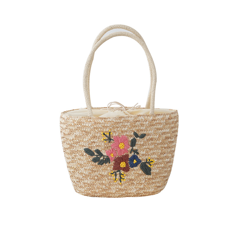 BFCX303 Embroidered woven plum blossom straw bag